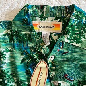 NWT SUNSET HIGHWAY SIZE LARGE SHORT SLEEVE HAWAIIAN SHIRT